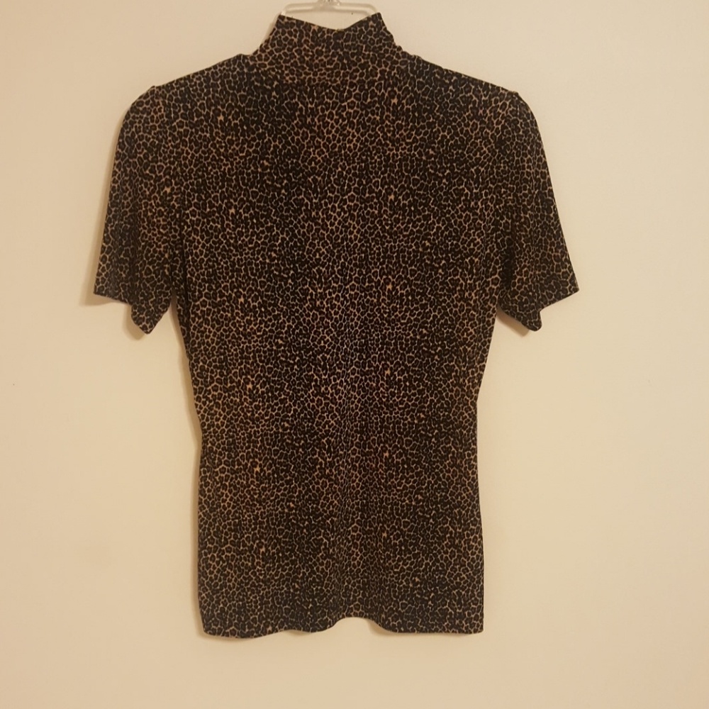 Leopard print turtle neck short sleeve - Picture 3 of 3